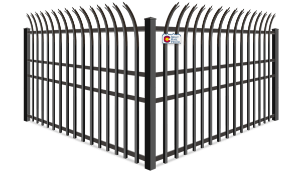 Curved Trident wrought iron fence company in Colorado