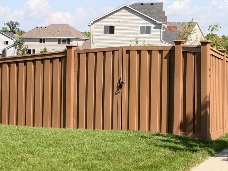 Trex composite fence for privacy installed around a residential home in Colorado